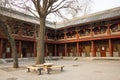 Asia China, Beijing, White Cloud Temple Ã¯Â¼ÅLandscape architectureÃ¯Â¼ÅPavilion, Gallery Royalty Free Stock Photo